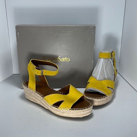 Franco Sarto Pellia Espadrille Sandals Yellow size 8.5 M - Picture 1 of 6